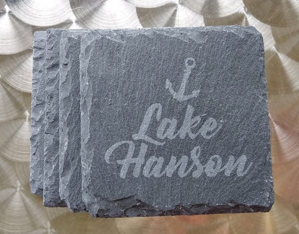 Lake Hanson Coasters - Etched Slate