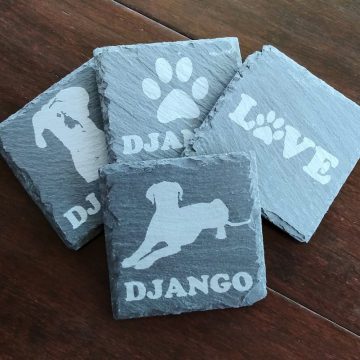 Etched Slate Coasters - Personalized