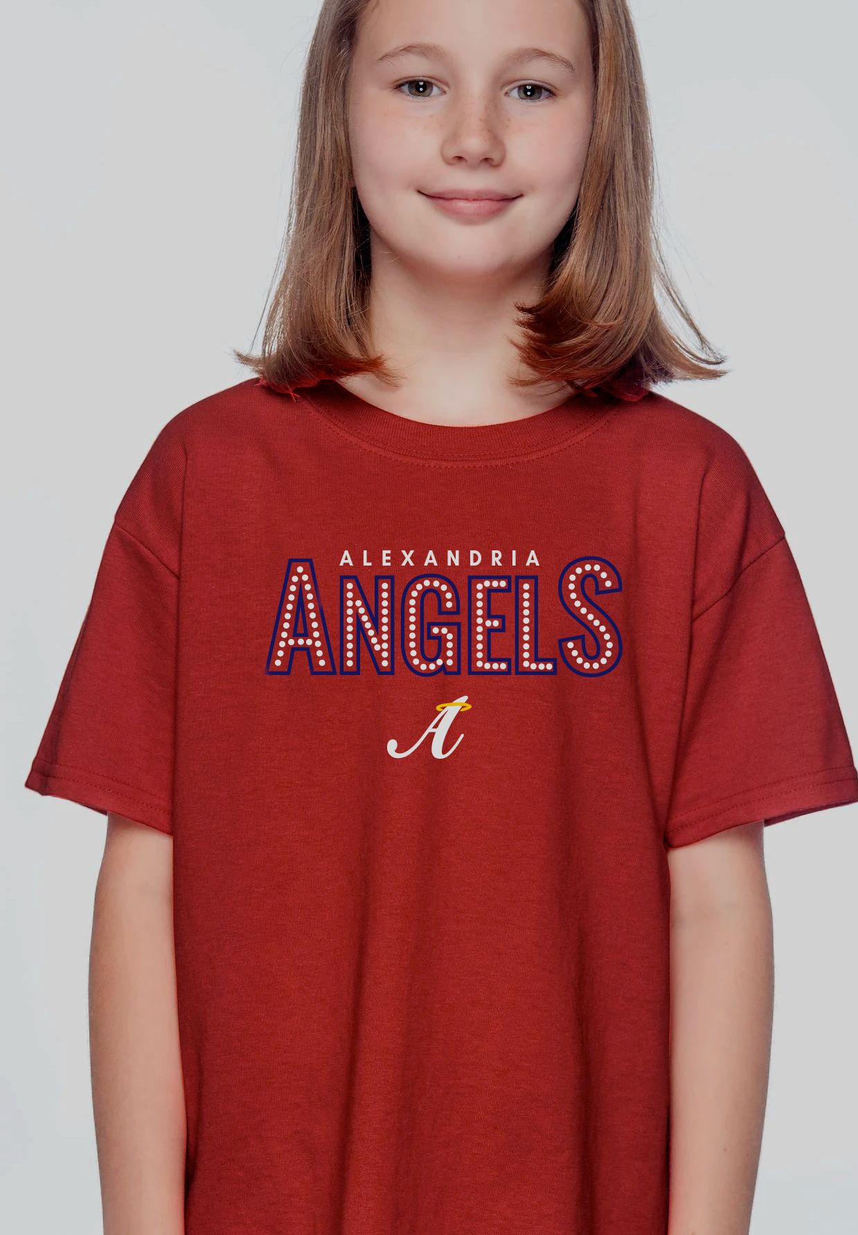 Red Kids Gildan Alex Angels Tshirt (w/Dot Design)