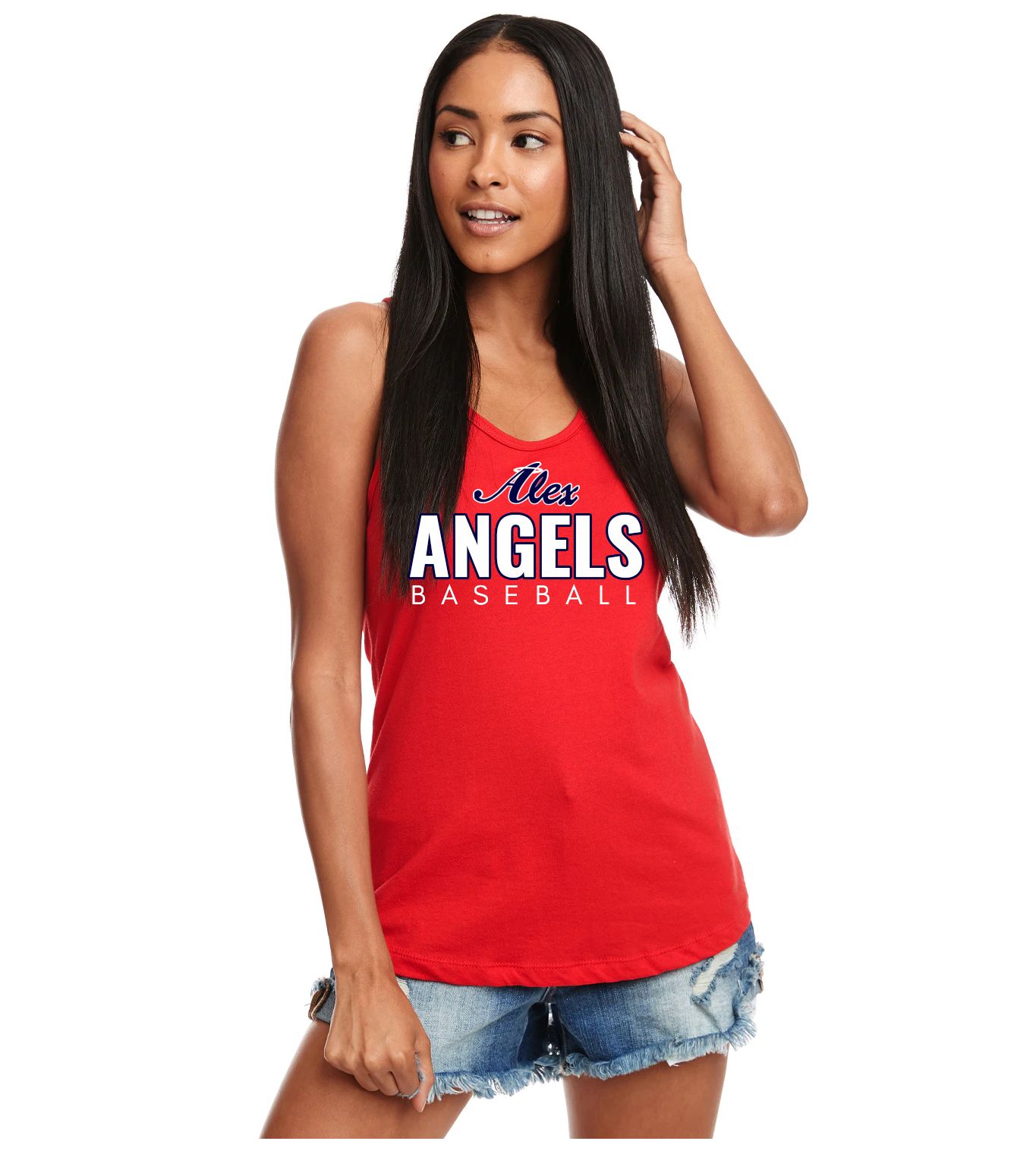 Red Womens Alex Angels Racerback Tank Top