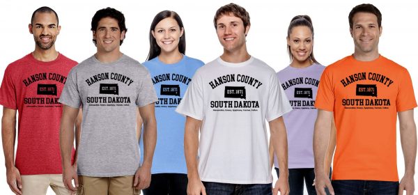 Hanson County, SD (South Dakota) Tshirt - 150 Years Tribute!