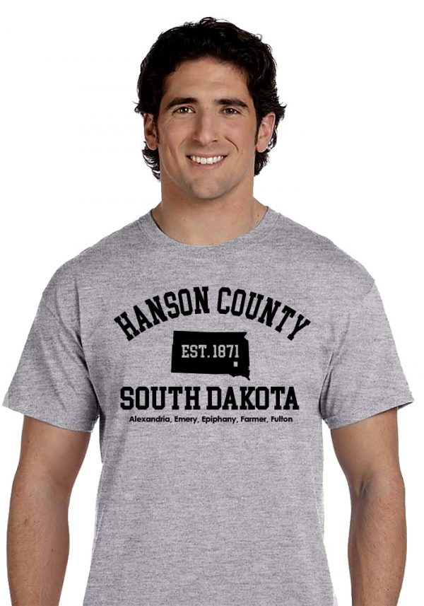 Heather Gray Hanson County, SD (South Dakota) Tshirt - 150 Years Tribute!
