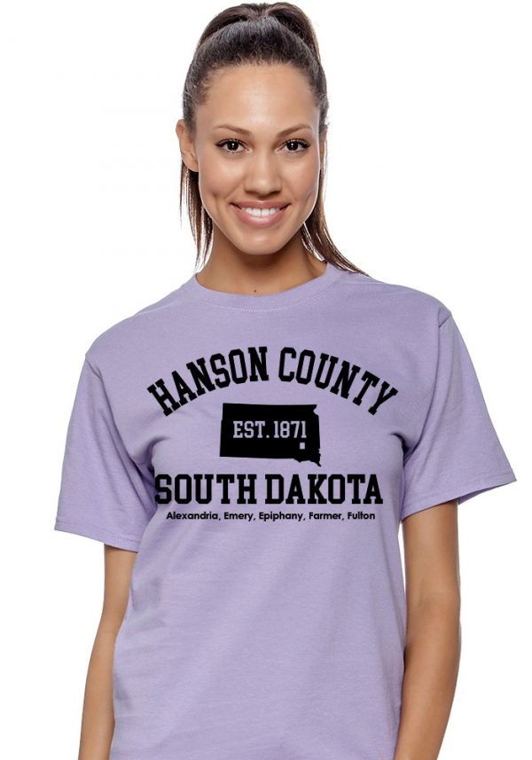 Lavender Hanson County, SD (South Dakota) Tshirt - 150 Years Tribute!