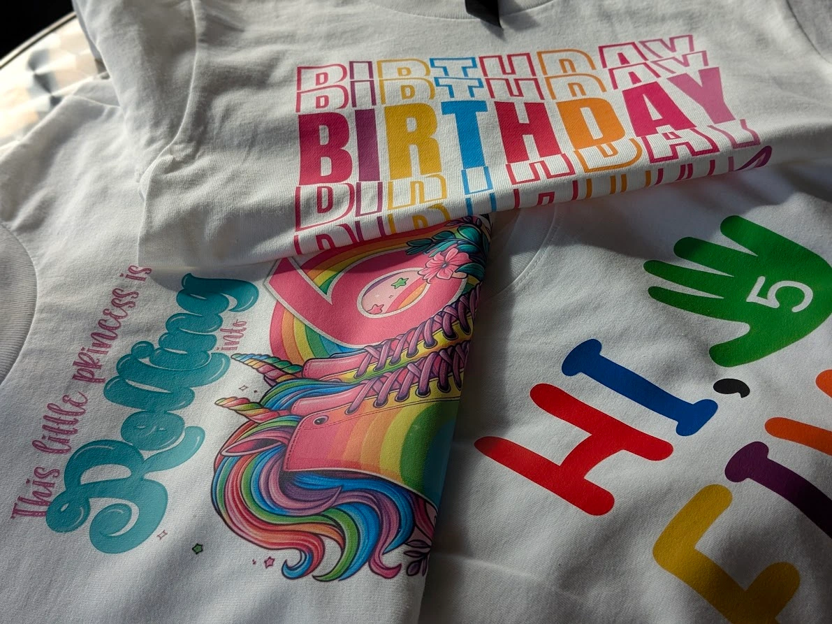 kid bday shirts - dtf printed