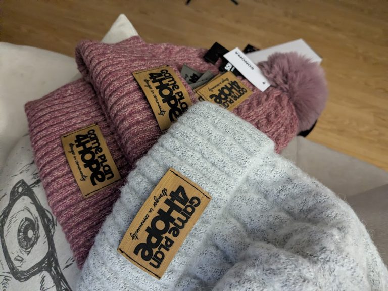 laser engraved hat patches on stocking caps